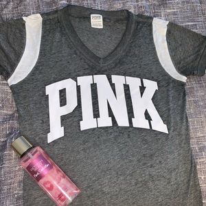 Gray & White Victoria Secret Pink t-shirt